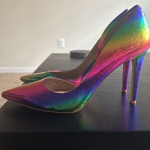 INC( International Concepts) Ombre Rainbow Colorful Pointed Heels. Size 10